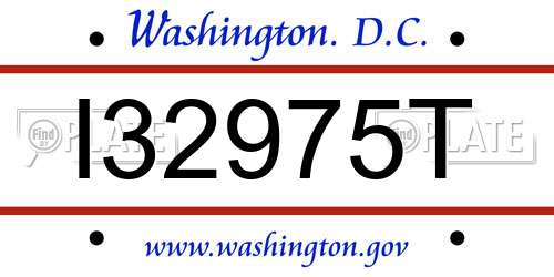 I32975T District Of Columbia License Plate