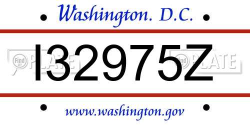 I32975Z District Of Columbia License Plate
