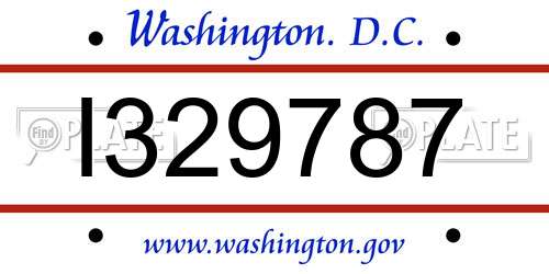 I329787 District Of Columbia License Plate