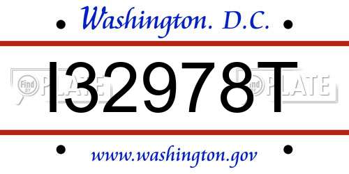 I32978T District Of Columbia License Plate