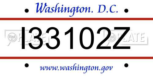 I33102Z District Of Columbia License Plate
