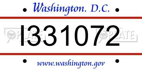 I331072 District Of Columbia License Plate