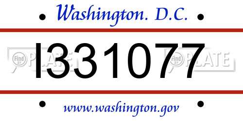 I331077 District Of Columbia License Plate