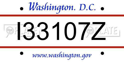 I33107Z District Of Columbia License Plate