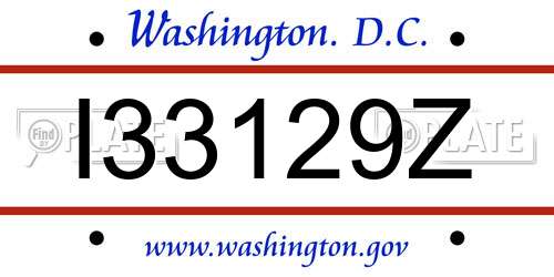 I33129Z District Of Columbia License Plate