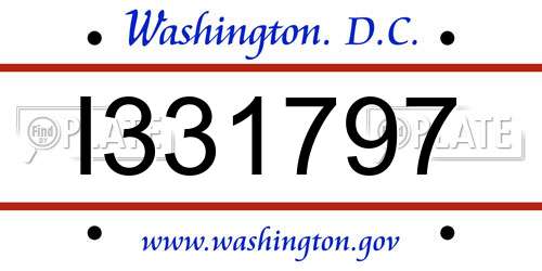 I331797 District Of Columbia License Plate