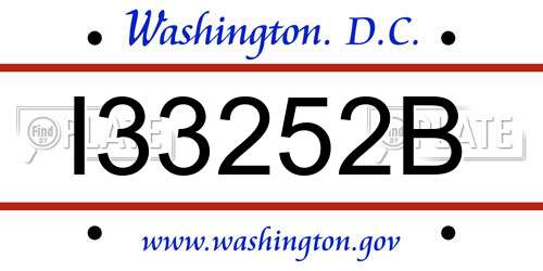 I33252B District Of Columbia License Plate