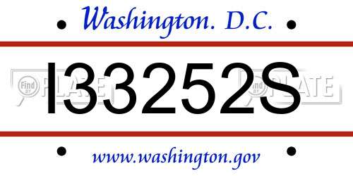 I33252S District Of Columbia License Plate