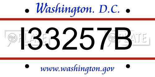 I33257B District Of Columbia License Plate