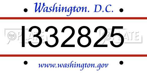 I332825 District Of Columbia License Plate