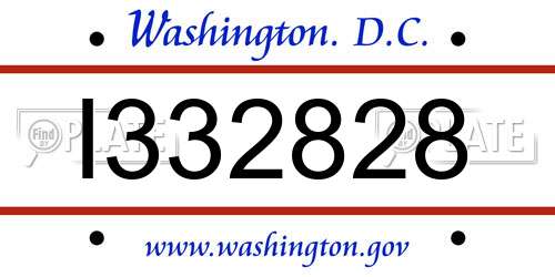 I332828 District Of Columbia License Plate