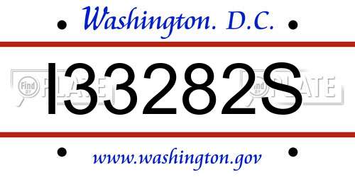 I33282S District Of Columbia License Plate