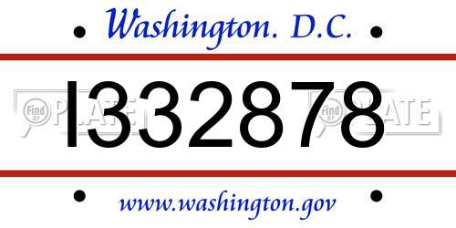 I332878 District Of Columbia License Plate