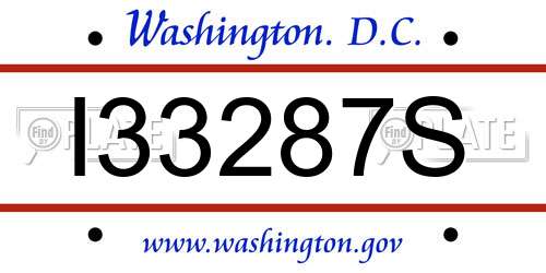 I33287S District Of Columbia License Plate
