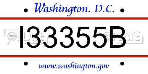 I33355B District Of Columbia License Plate