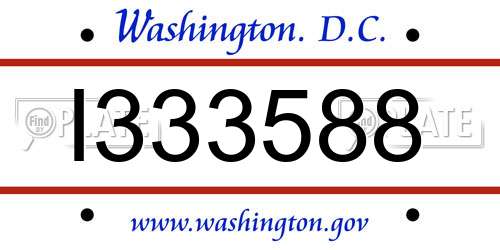 I333588 District Of Columbia License Plate