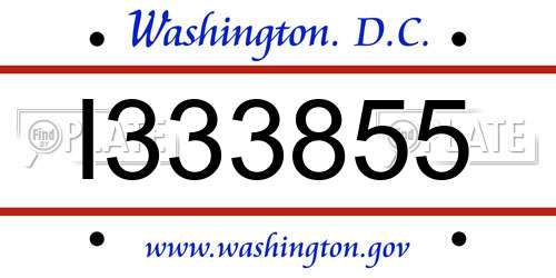 I333855 District Of Columbia License Plate