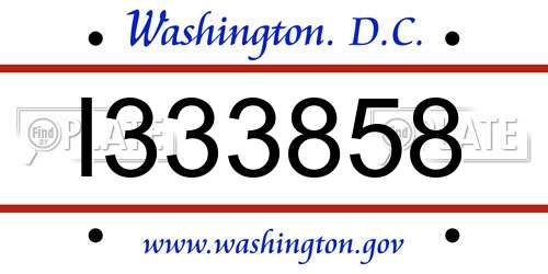I333858 District Of Columbia License Plate