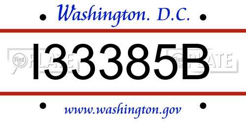 I33385B District Of Columbia License Plate
