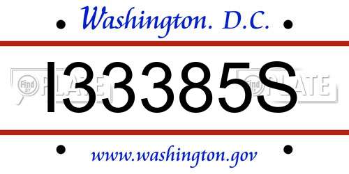 I33385S District Of Columbia License Plate