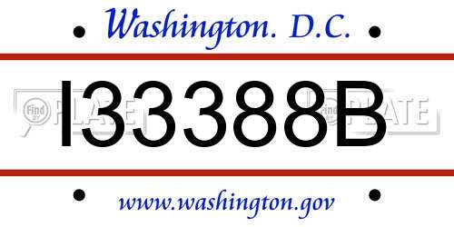 I33388B District Of Columbia License Plate