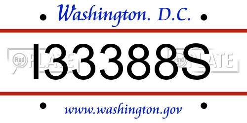 I33388S District Of Columbia License Plate
