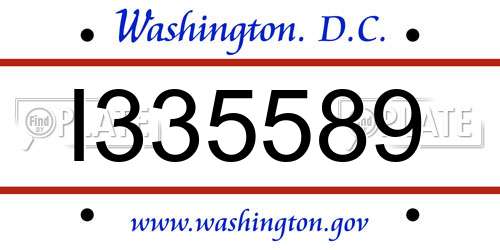 I335589 District Of Columbia License Plate
