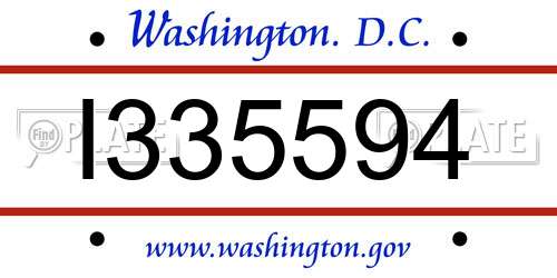 I335594 District Of Columbia License Plate