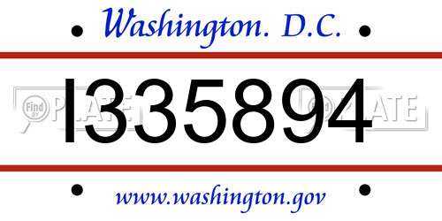 I335894 District Of Columbia License Plate