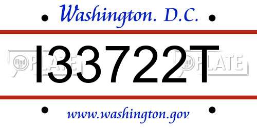 I33722T District Of Columbia License Plate