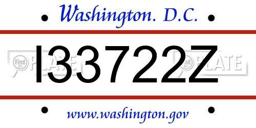 I33722Z District Of Columbia License Plate