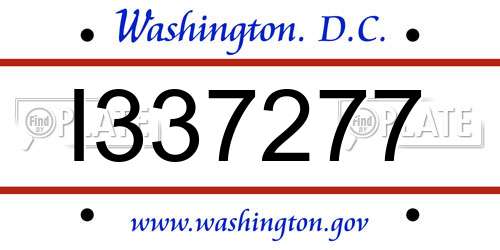 I337277 District Of Columbia License Plate