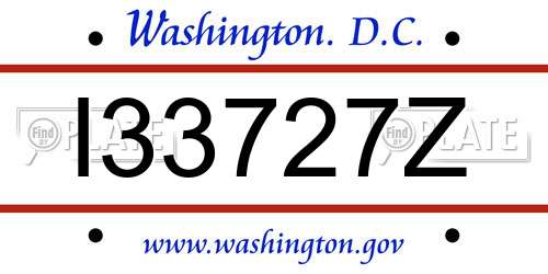 I33727Z District Of Columbia License Plate