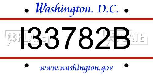 I33782B District Of Columbia License Plate