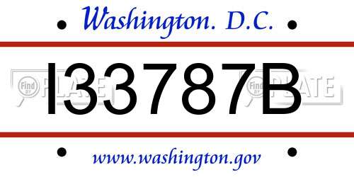 I33787B District Of Columbia License Plate