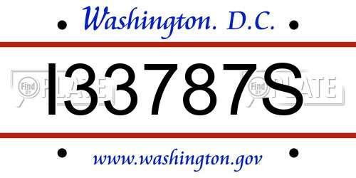 I33787S District Of Columbia License Plate