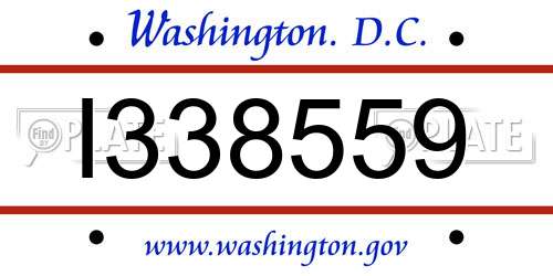 I338559 District Of Columbia License Plate