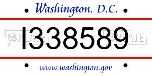 I338589 District Of Columbia License Plate