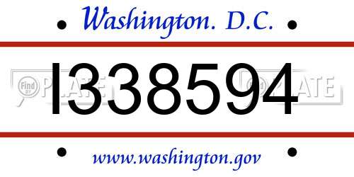 I338594 District Of Columbia License Plate