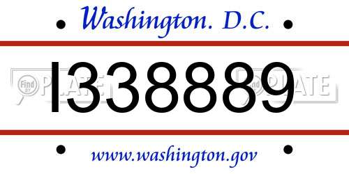 I338889 District Of Columbia License Plate
