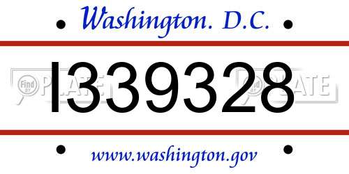 I339328 District Of Columbia License Plate
