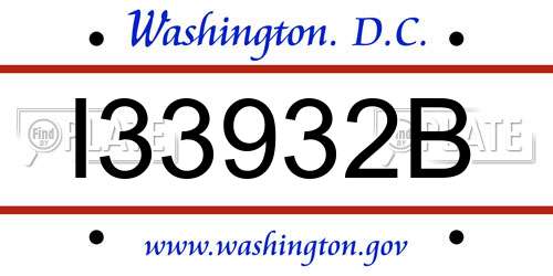 I33932B District Of Columbia License Plate