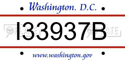 I33937B District Of Columbia License Plate