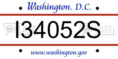 I34052S District Of Columbia License Plate