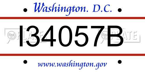 I34057B District Of Columbia License Plate