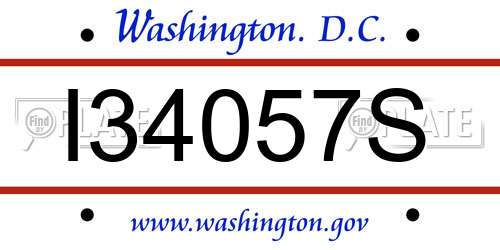 I34057S District Of Columbia License Plate