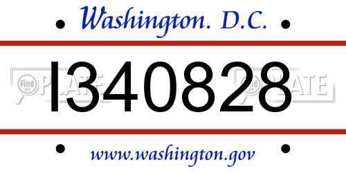 I340828 District Of Columbia License Plate
