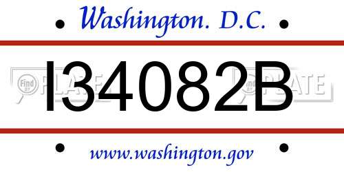 I34082B District Of Columbia License Plate