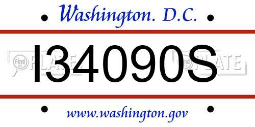 I34090S District Of Columbia License Plate