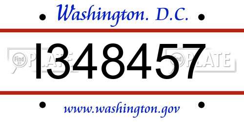 I348457 District Of Columbia License Plate